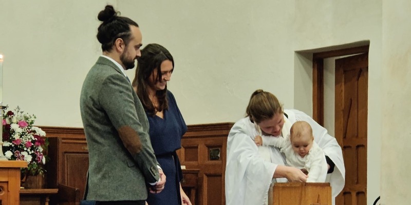 Child being baptised